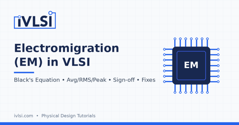 Electromigration (EM) in VLSI: Black's equation, current limits and fixes